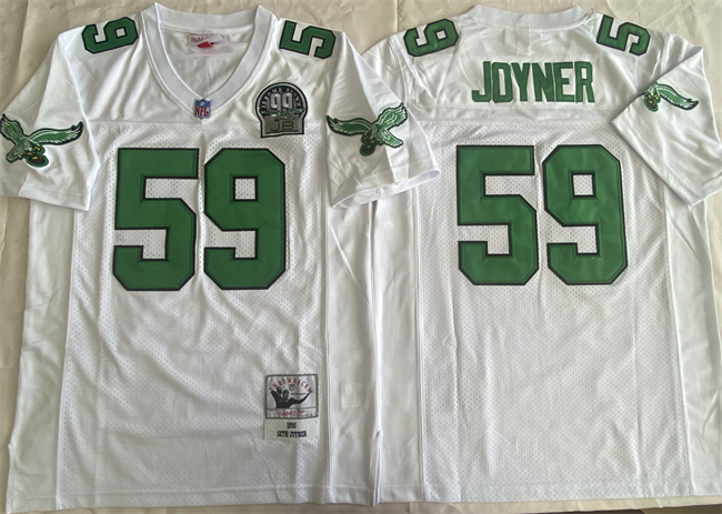 Men's White Philadelphia Eagles #59 Seth Joyner Throwback Stitched Football Jersey